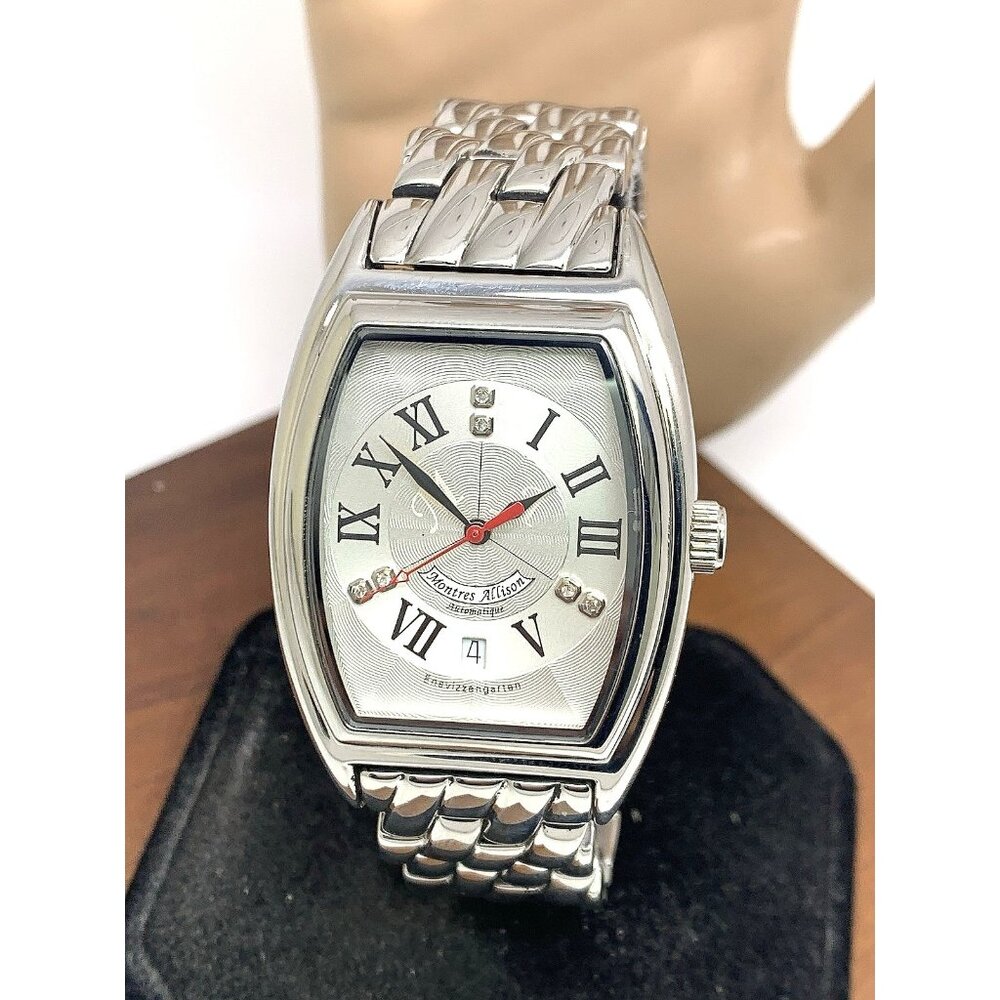 Montres Allison Mens Watch Swiss Automatic Diamond Silver Dial Limited Edition